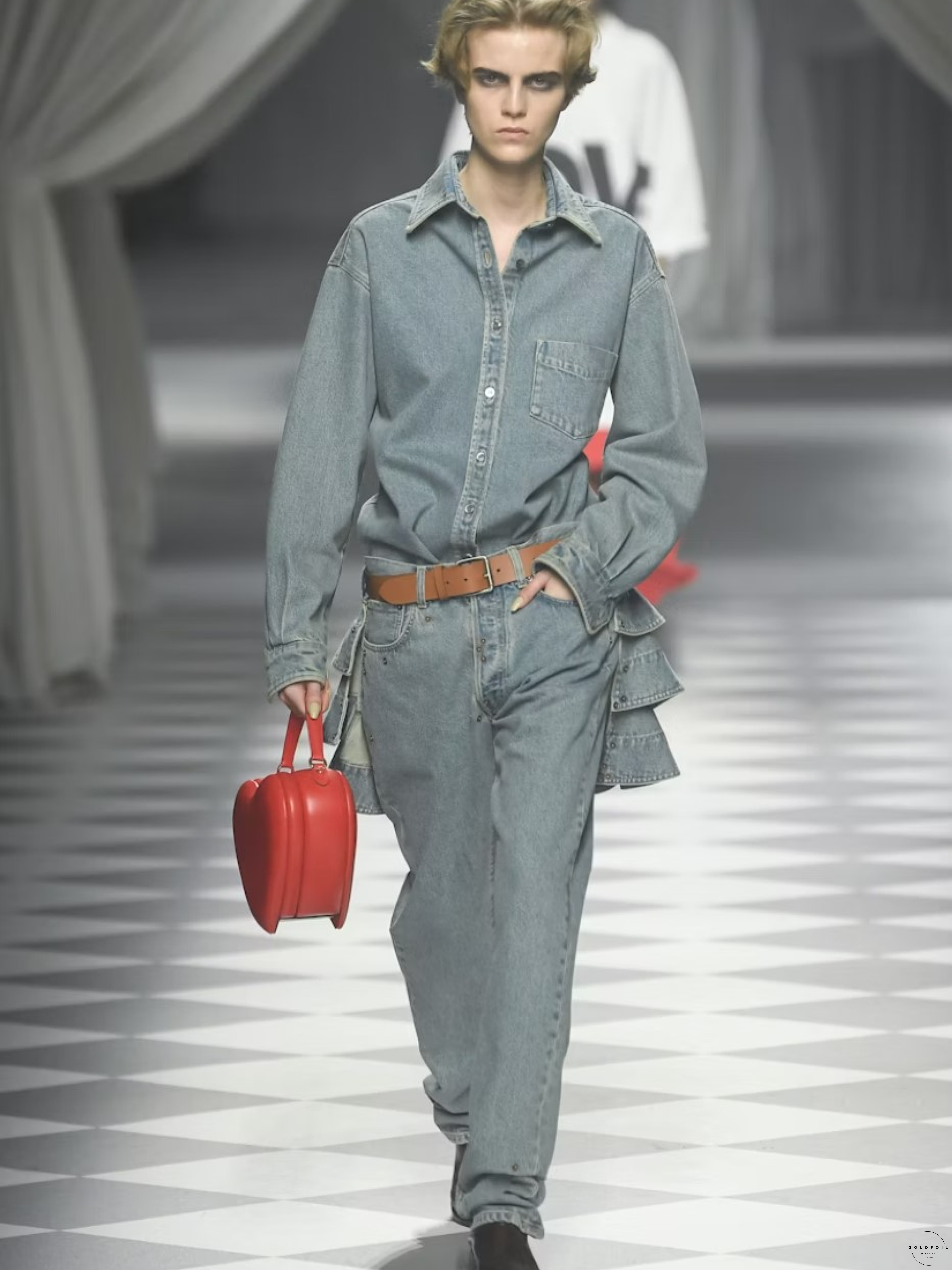 Adrian Appiolaza presented his first runway show for the Moschino brand as part of Milan Fashion Week.